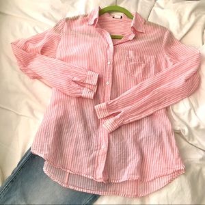 JCREW pink striped button down
